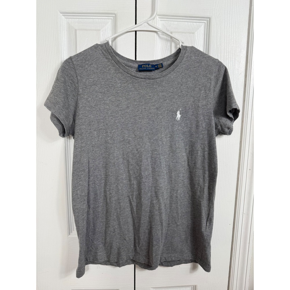 Polo Ralph Lauren Tee Size M Gray Minimalist Athleisure Basic Pony Logo Shirt